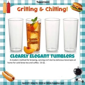 TUPPERWARE CLEARLY ELEGANT TUMBLERS